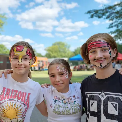 Group of children with face painting