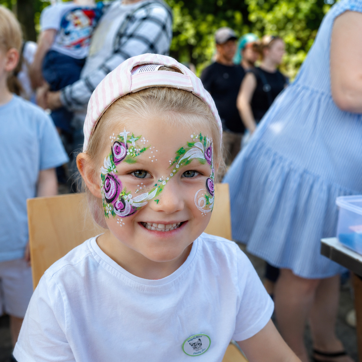 Floral face painting for festivals